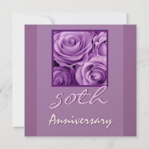 Invitation Rose violet de l'invitation à l'occasion du 50e an