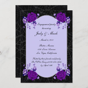 Invitation Rose violet Floral Spiderweb Engagement Party