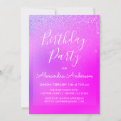 Invitation Rose Violet Parties scintillant Fille Étincelle N' (Devant)