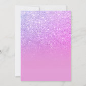 Invitation Rose violet parties scintillant rose ombre fille b (Dos)