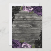 Invitation Rose violet profond Russe Bois noir Mariage dentel (Dos)