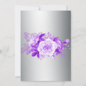 Invitation Rose violet Romance Mariage en argent (Dos)