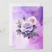 Invitation Rose Violet Rose Alcool Jardin Couples Douche (Dos)