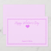 Invitation Rose - Violet Saint-Valentin (Devant / Derrière)