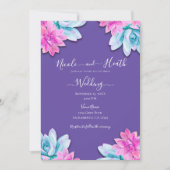Invitation Rose violet Succulents Moderne Mariage Fiesta (Devant)