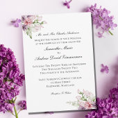 Invitation Rose violet vert Floral Formal Elégant Mariage