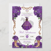 Invitation Rose violet Western Charra Vestidos Quinceanera (Devant)