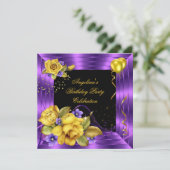 Invitation Rose violette Rose noire Parties scintillant Anniv (Debout devant)