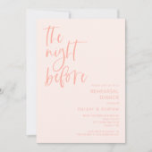 Invitation Rose Vive La Nuit Avant Le Dîner De La Répétition (Devant)