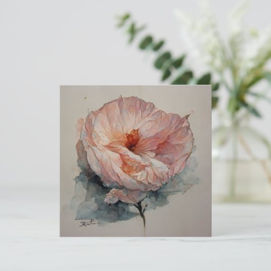 Invitation Rose Watercolor (Debout devant)