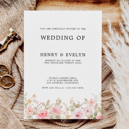 Invitation Rose Wedding invite Modèle