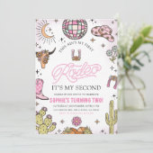 Invitation Rose Western Cowgirl Rodeo 2e fête d'anniversaire (Debout devant)