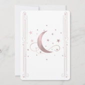Invitation Rose Whimsical Gold rose Lune étoiles Baby shower (Dos)