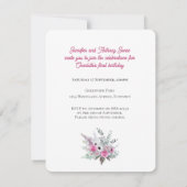 Invitation Rose Wild ONE 1er anniversaire (Dos)