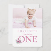 Invitation Rose Wild ONE 1er anniversaire (Devant)