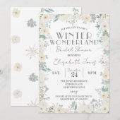 Invitation Rose Winter Wonderland Fête des mariées (Devant / Derrière)