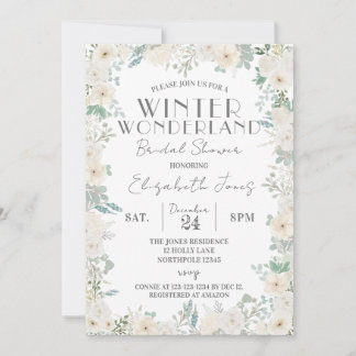 Invitation Rose Winter Wonderland Fête des mariées