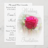 Invitation Rosebud rose (Devant / Derrière)