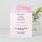 Invitation ~ Rosebud Roses Faux Parties scintillant Peach ros (Debout devant)