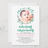 Invitation Rosebud Wreath | Cérémonie de désignation rose et  (Devant)