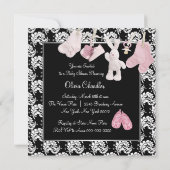 Invitation Rosée Black Clothesline bébé fille Douche (Dos)