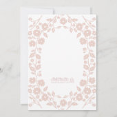 Invitation Rosée rousse rose simple moderne Folle Mariage flo (Dos)