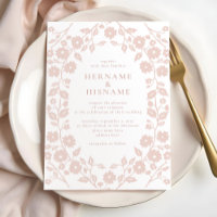 Rosée rousse rose simple moderne Folle Mariage flo