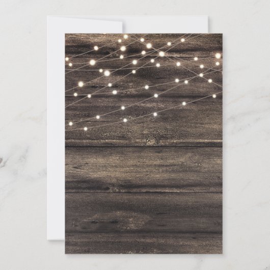 Invitation Rosée Rustique Brown dentelle en bois Lumière douc (Dos)