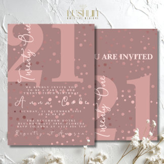 Invitation Rosegold Parties scintillant Anniversaire Fête de 