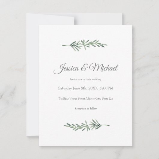 Invitation Rosemaire aquarelle (Devant)