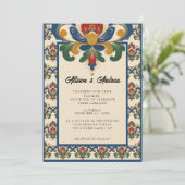 Invitation Rosemaling norvégien | Mariage (Debout devant)