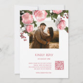 Invitation Roses 3D texturées  Mariage blanc  | Photo (Dos)