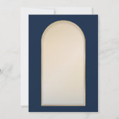 Invitation Roses à cadre doré élégant moderne bleu marine (Dos)