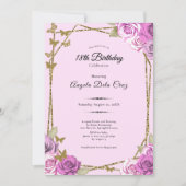 Invitation Roses and Butterflies Pink 18th Debut Birthday (Devant)