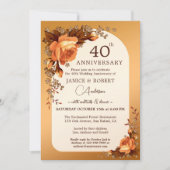 Invitation Roses Aquarelle Anniversaire d'Automne (Devant)