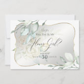 Invitation Roses Aquarelle Jaune Serez-Vous Ma Fille Fleur (Devant)