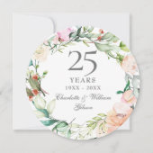 Invitation Roses Aquarelle pour les 25 ans d'anniversaire de (Devant)