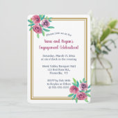 Invitation Roses aquarelles romantiques modifiables (Debout devant)