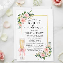 Roses Aquarelles Ruban Rose Coquette Baby Shower M