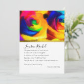 Invitation Roses arc-en-ciel peints bat mitzvah (Debout devant)