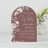 Invitation Roses Arch on Burgundy Catholic Wedding (Debout devant)