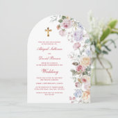 Invitation Roses Arch Religious Wedding (Debout devant)