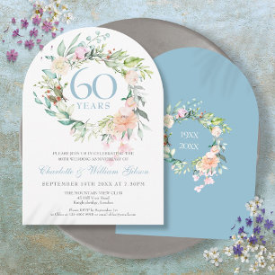 Invitation Roses Arche florale pour les 60 ans de mariage de