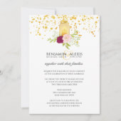 Invitation Roses aux bougies Parties scintillant Mariage roma (Devant)