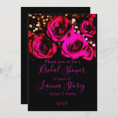 Invitation Roses & Bébé Respiration (Devant / Derrière)