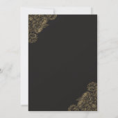 Invitation Roses Black & Gold Elegant Quinceañera (Dos)