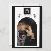 Invitation Roses blanc rouge et noir squelette Mariage couple (Dos)