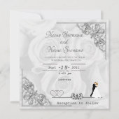 Invitation Roses blanches (Devant)