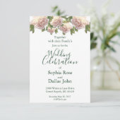 Invitation Roses blanches blanches et roses roses (Debout devant)