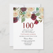 Invitation Roses blanches de Champagne rouge de Bourgogne 100 (Devant)
